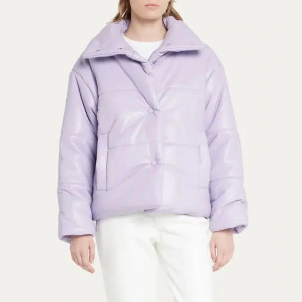 NWOT Nanushka HIDE Vegan Leather puffer jacket Lilac - Picture 3 of 13